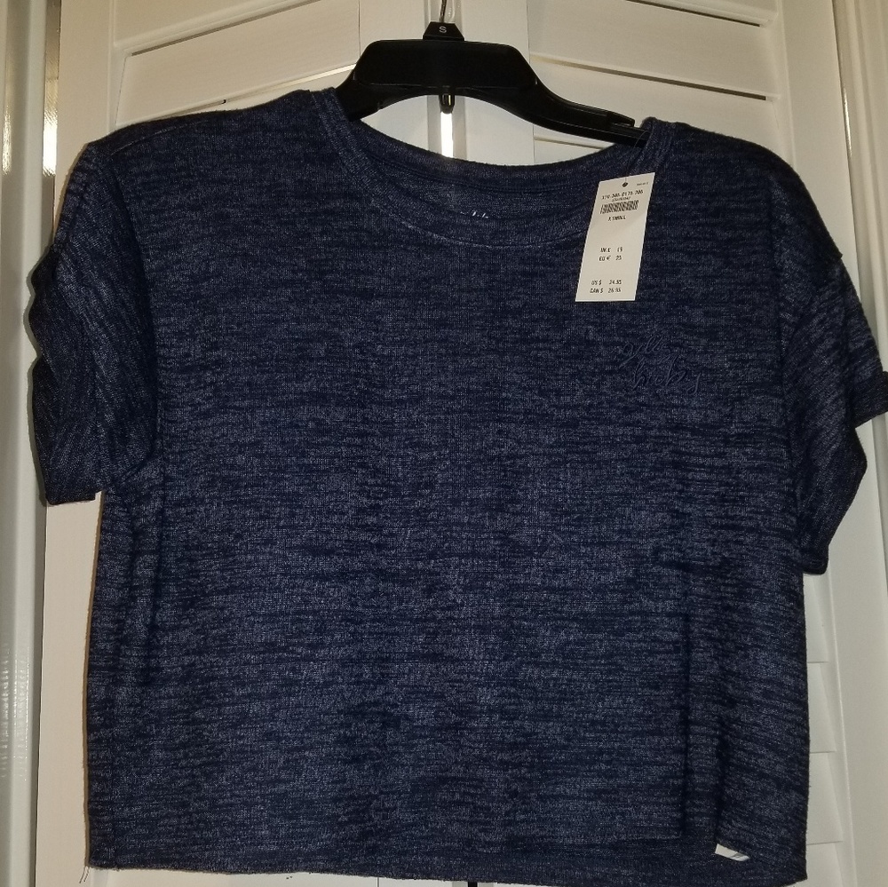 Hollister Co. logo crew neck crop T